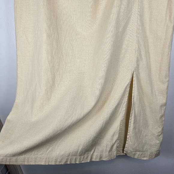 Vintage Original TY Wear Loose Fit Butter Yellow Linen Blend Maxi Dress Small - Picture 8 of 14